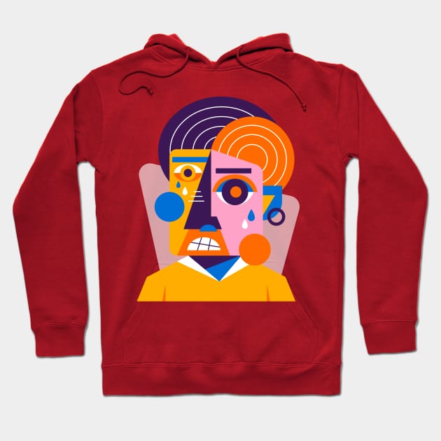 Funny Flat Design Hoodie by Mako Design 